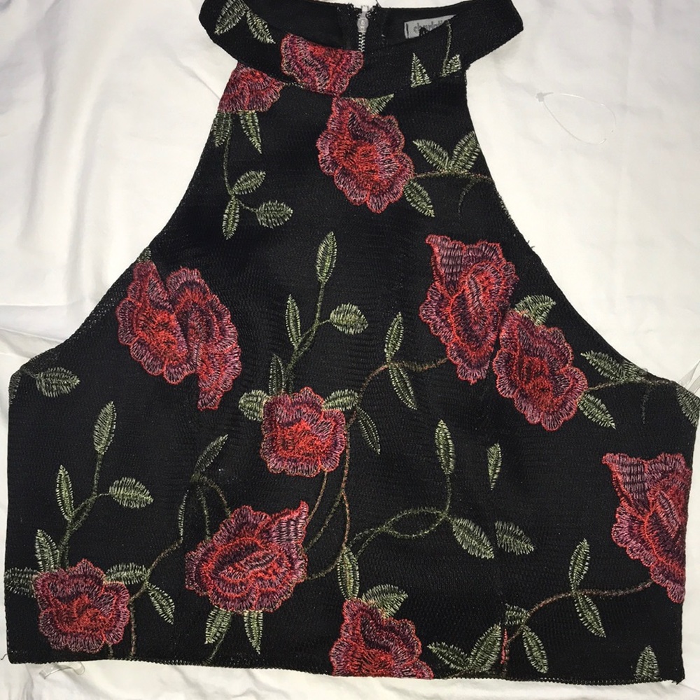 Mesh Rose Halter Top